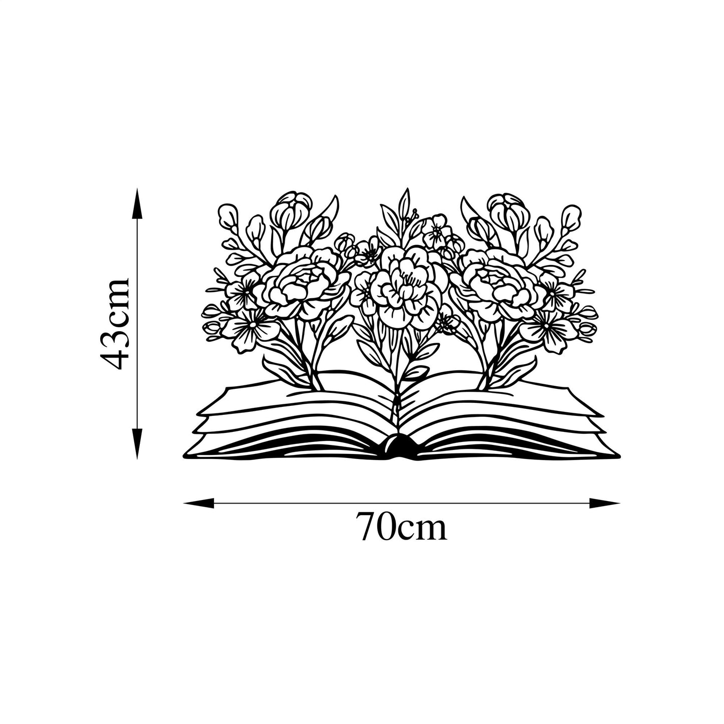 Metalna zidna dekoracija, Flower Book - 497