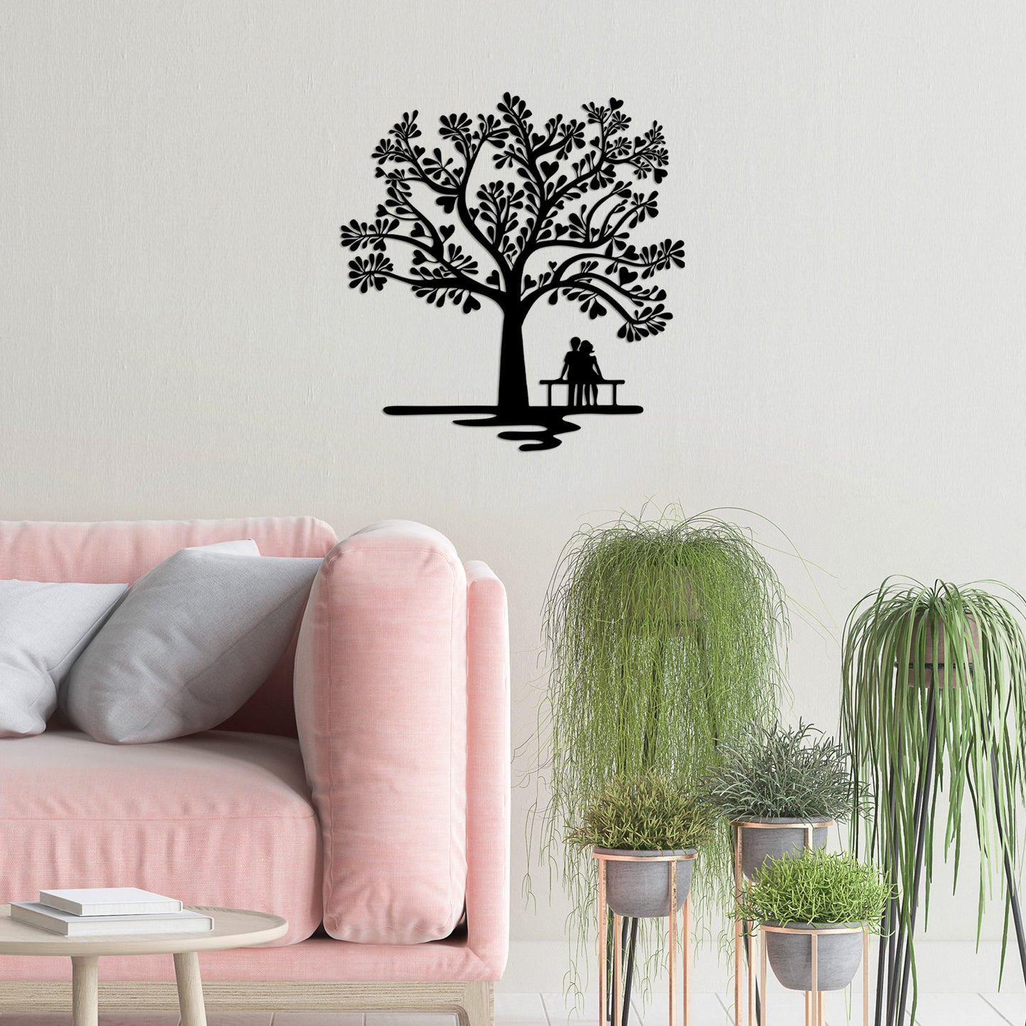 Metalna zidna dekoracija, Romance Under The Tree - 501