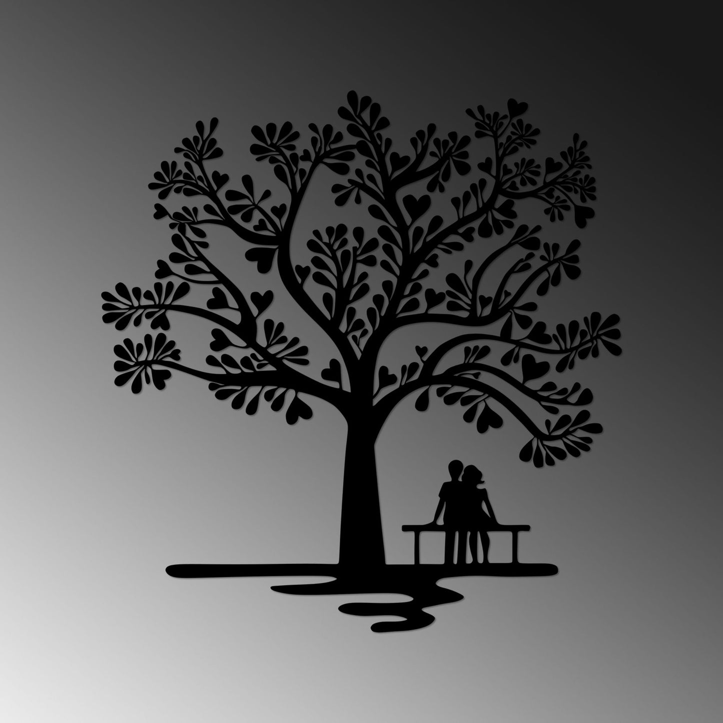 Metalna zidna dekoracija, Romance Under The Tree - 501