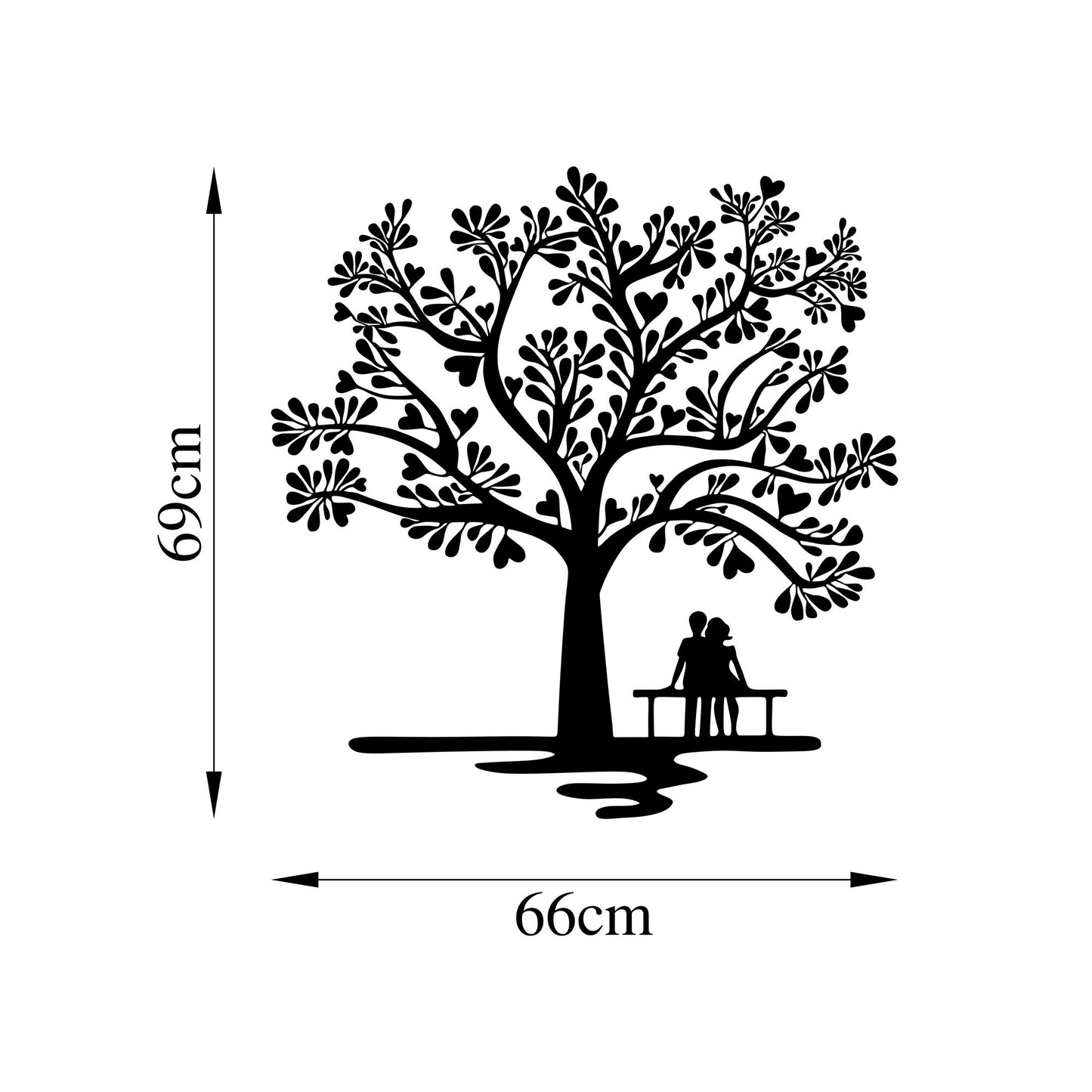 Metalna zidna dekoracija, Romance Under The Tree - 501