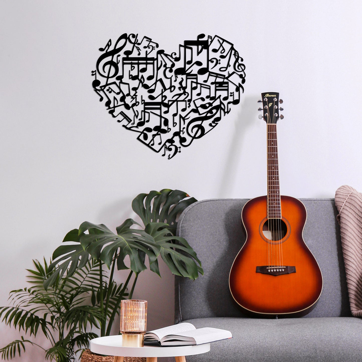 Metalna zidna dekoracija, Musical Love - 507