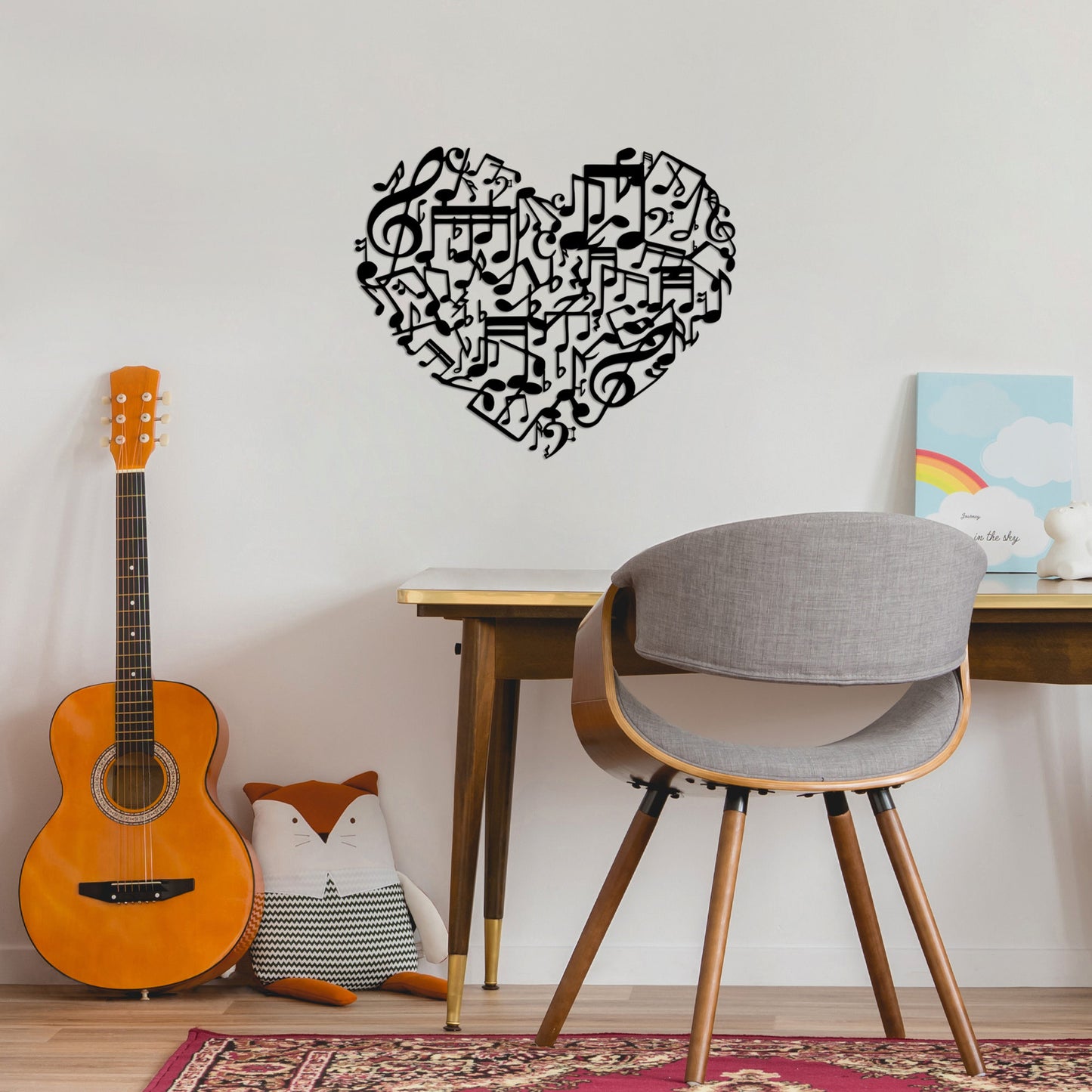 Metalna zidna dekoracija, Musical Love - 507