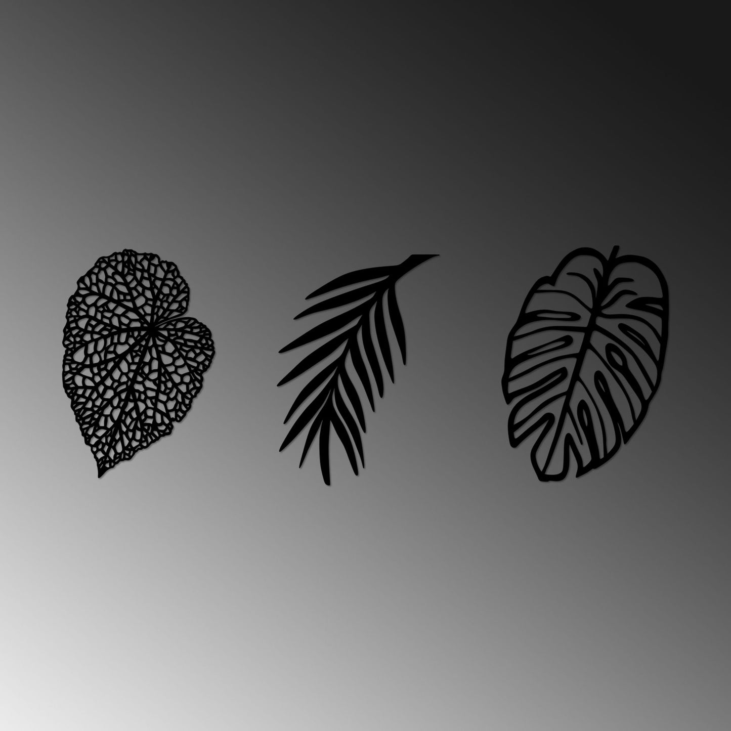 Metalna zidna dekoracija, Leaves - 509