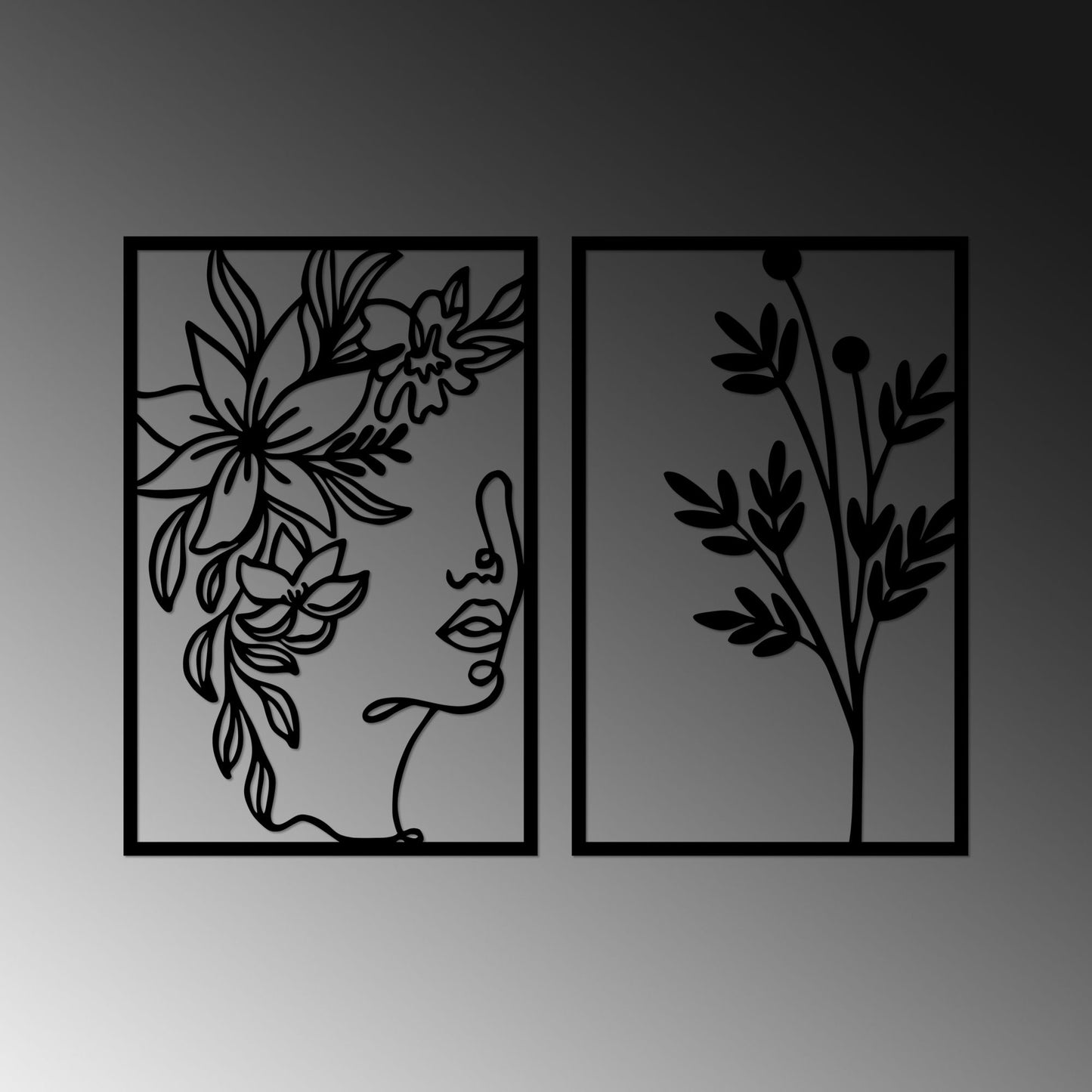 Metalna zidna dekoracija, Flower Face - 510