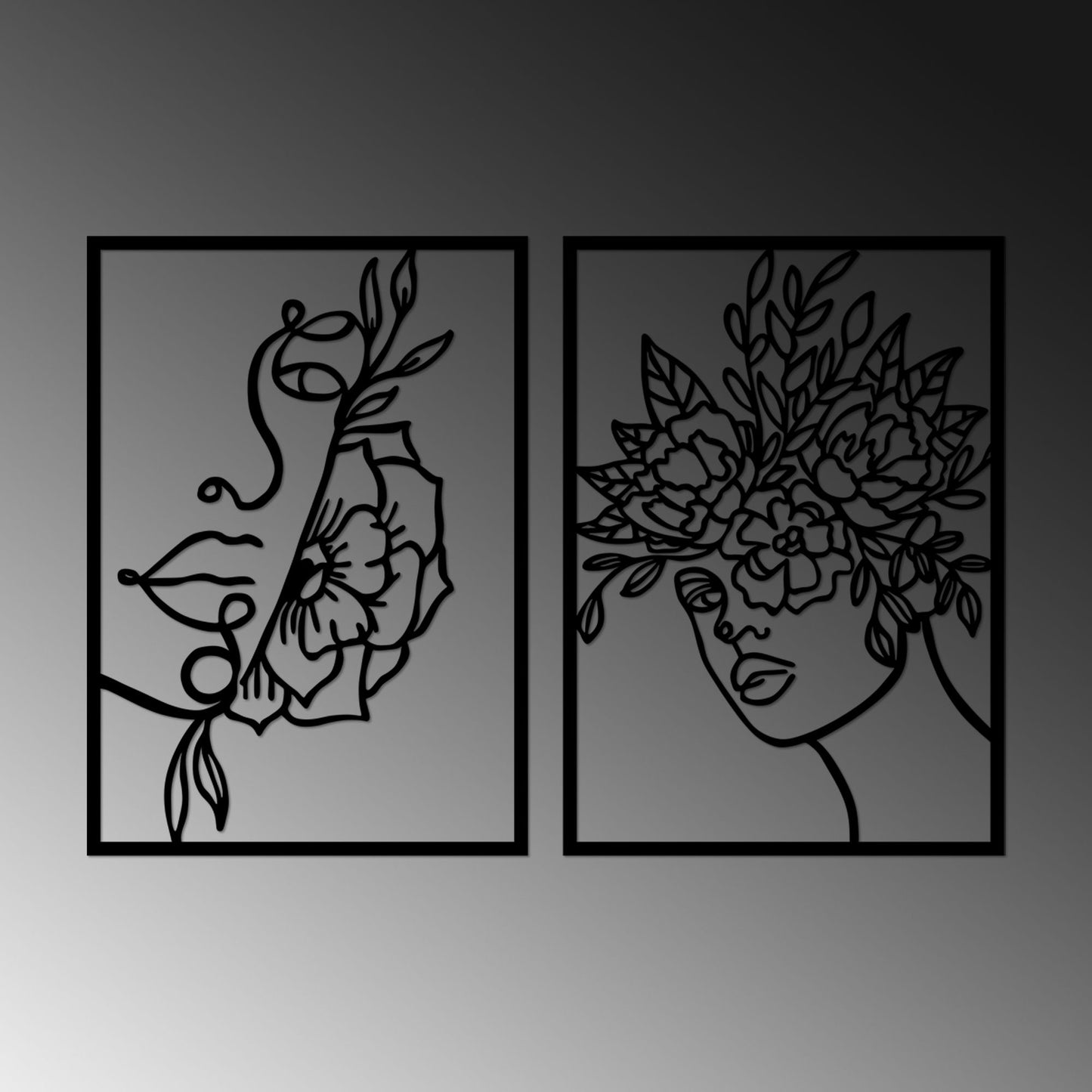 Metalna zidna dekoracija, Flower Woman - 511