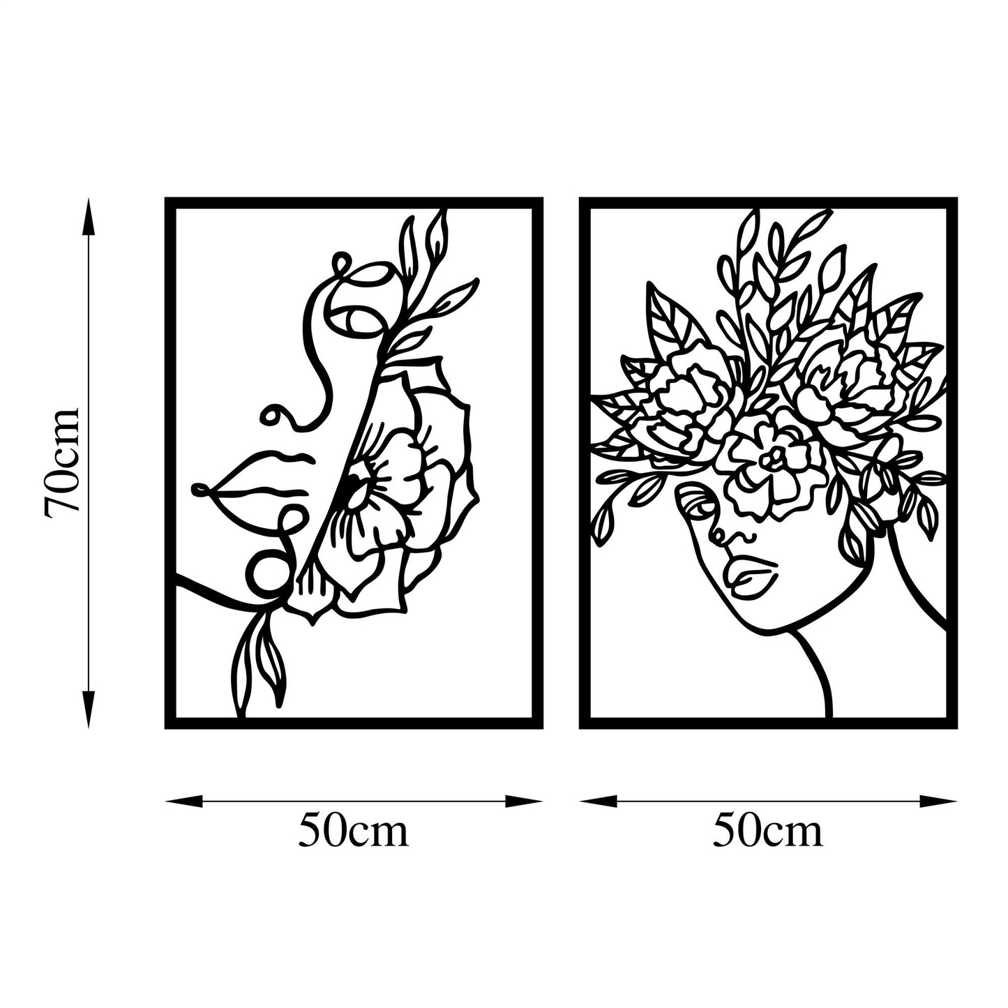 Metalna zidna dekoracija, Flower Woman - 511