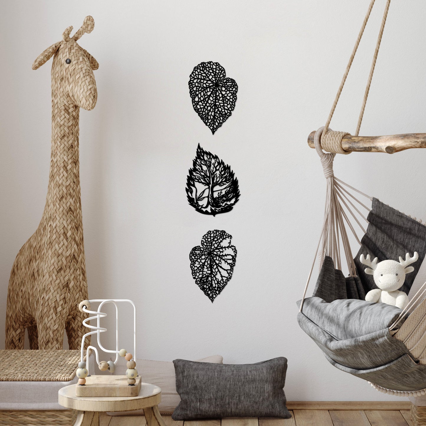 Metalna zidna dekoracija, Detailed Leaves - 512