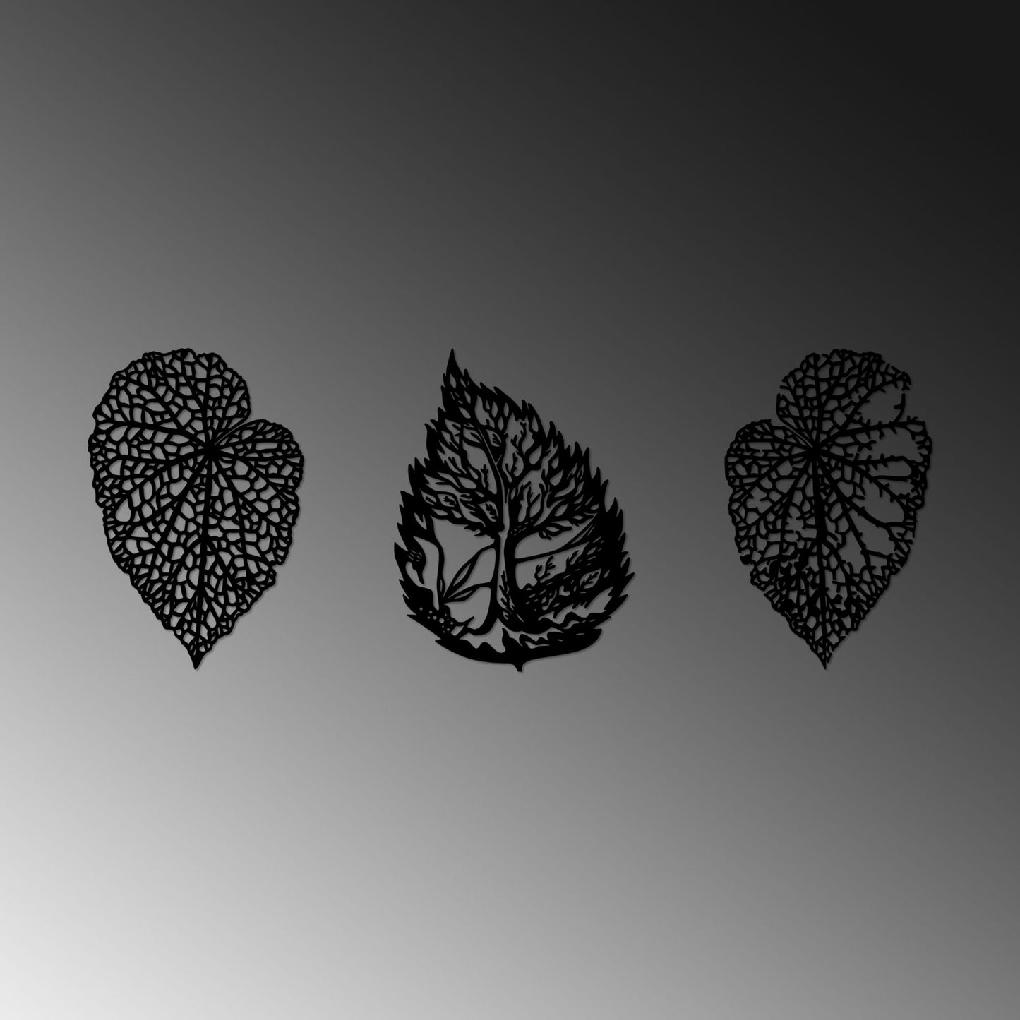 Metalna zidna dekoracija, Detailed Leaves - 512