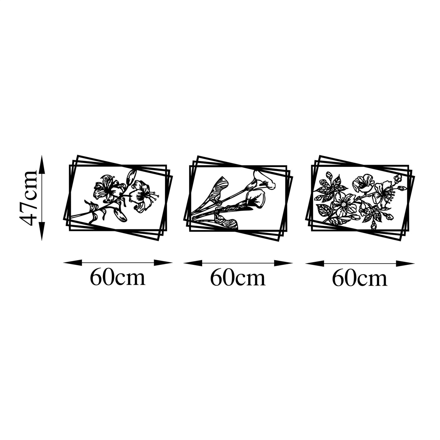 Metalna zidna dekoracija, Flowers 2 - 514
