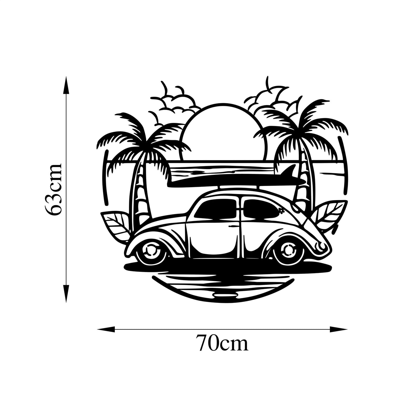 Metalna zidna dekoracija, Sea Sand Vosvos - 520