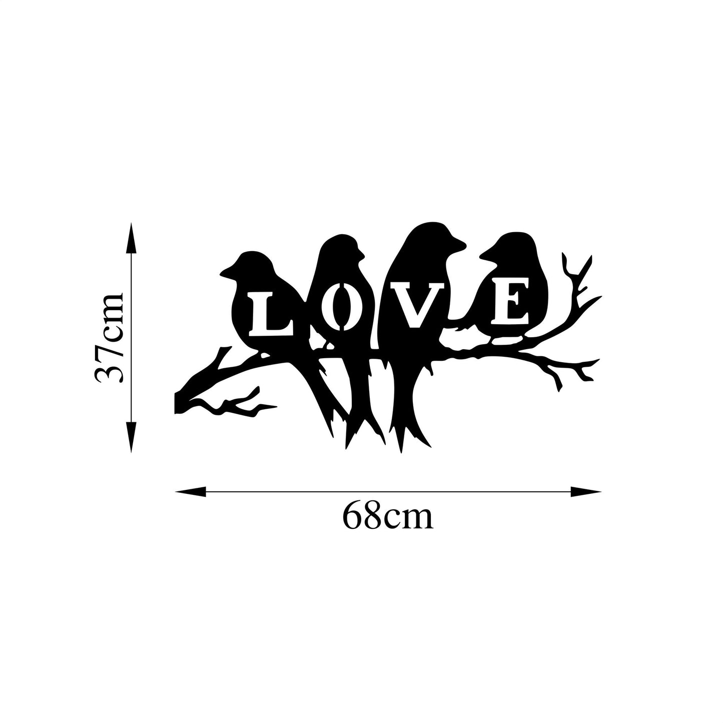 Metalna zidna dekoracija, Birds Love - 522