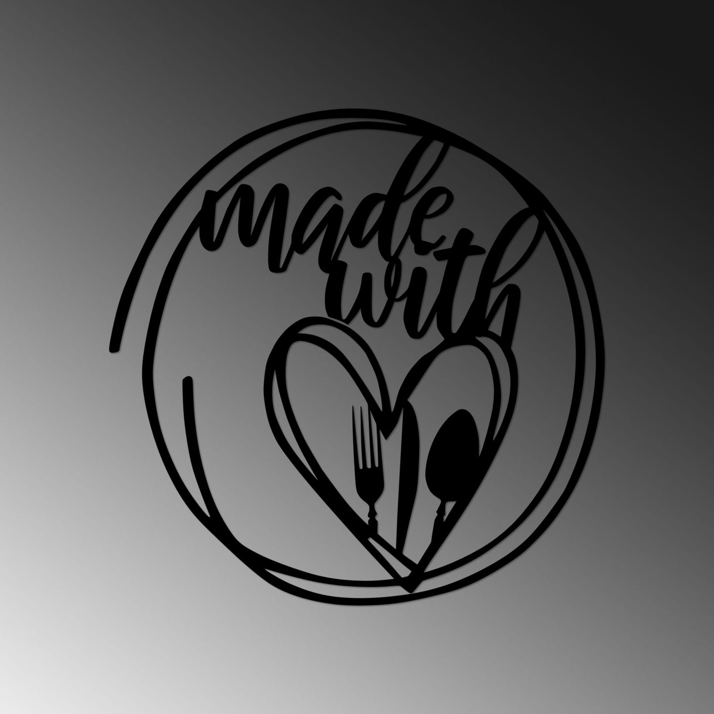 Metalna zidna dekoracija, Made With Love Food - 523