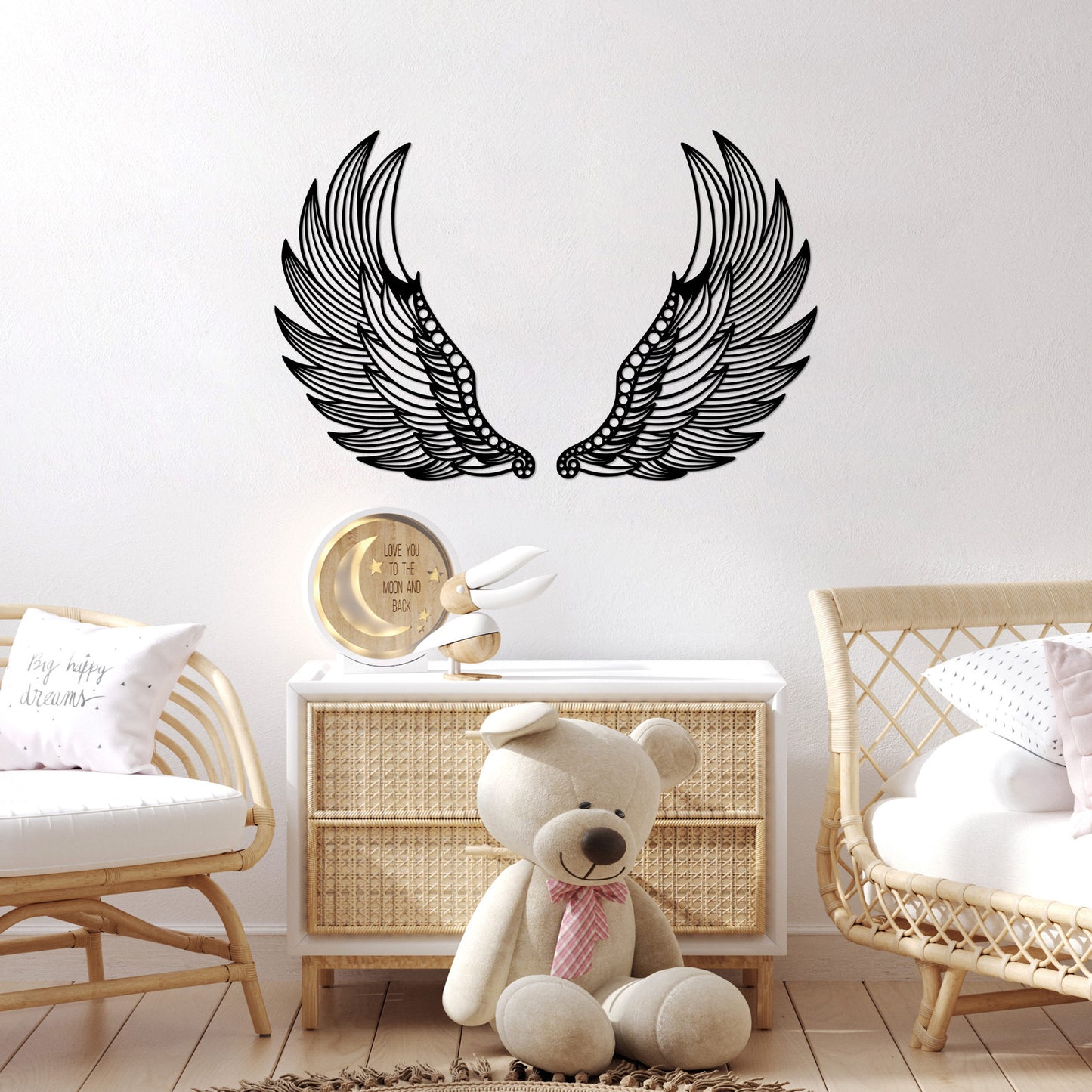 Metalna zidna dekoracija, Angel Wings - 525