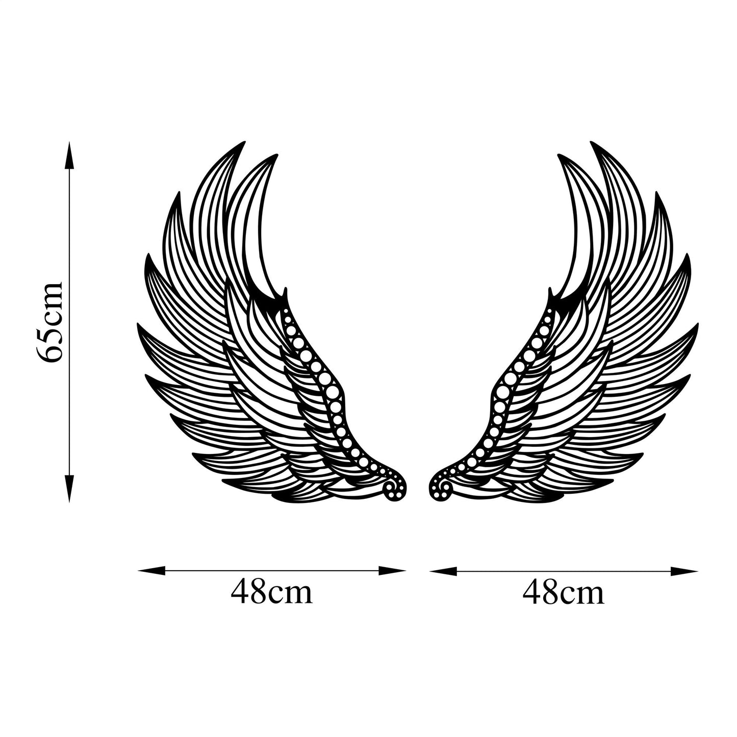 Metalna zidna dekoracija, Angel Wings - 525