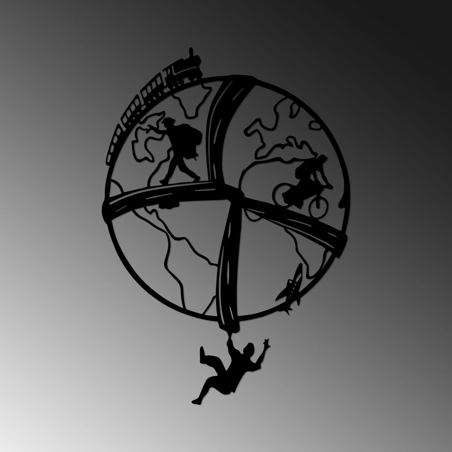 Metalna zidna dekoracija, Travel The World - 526