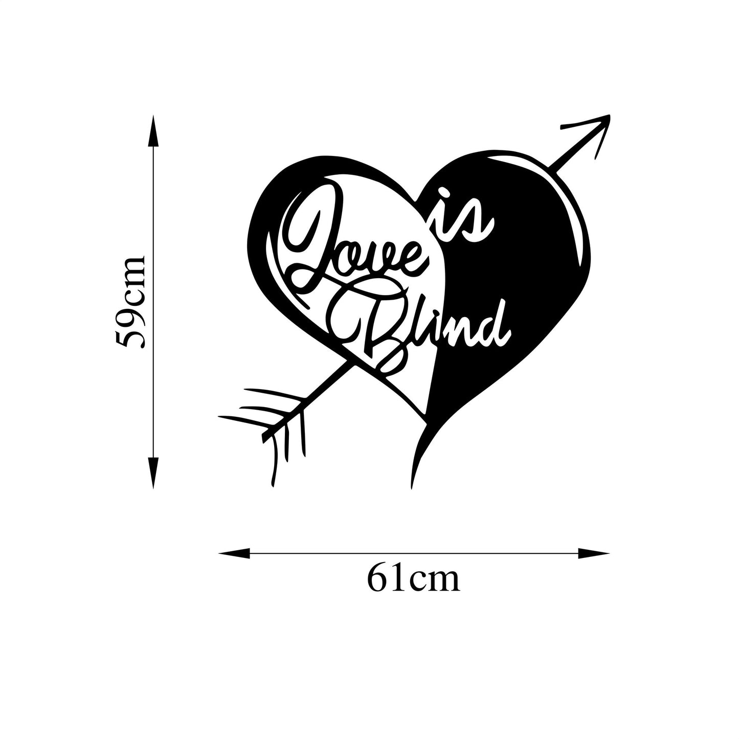 Metalna zidna dekoracija, Love in Blind - 530