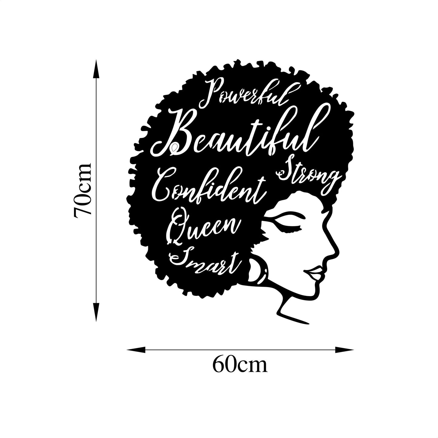 Metalna zidna dekoracija, BeautifulConfidentQueen - 471
