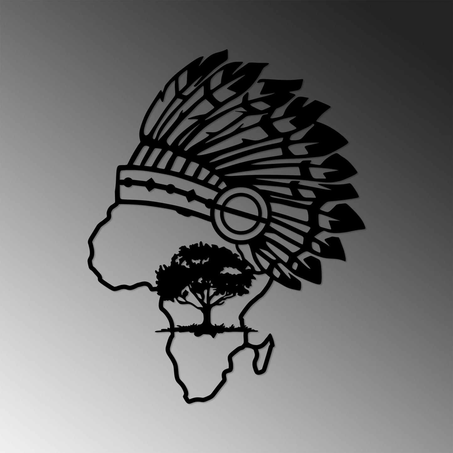 Metalna zidna dekoracija, African - 472