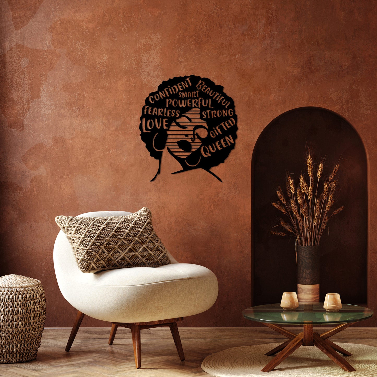 Metalna zidna dekoracija, LoveFearlessSmart - 473
