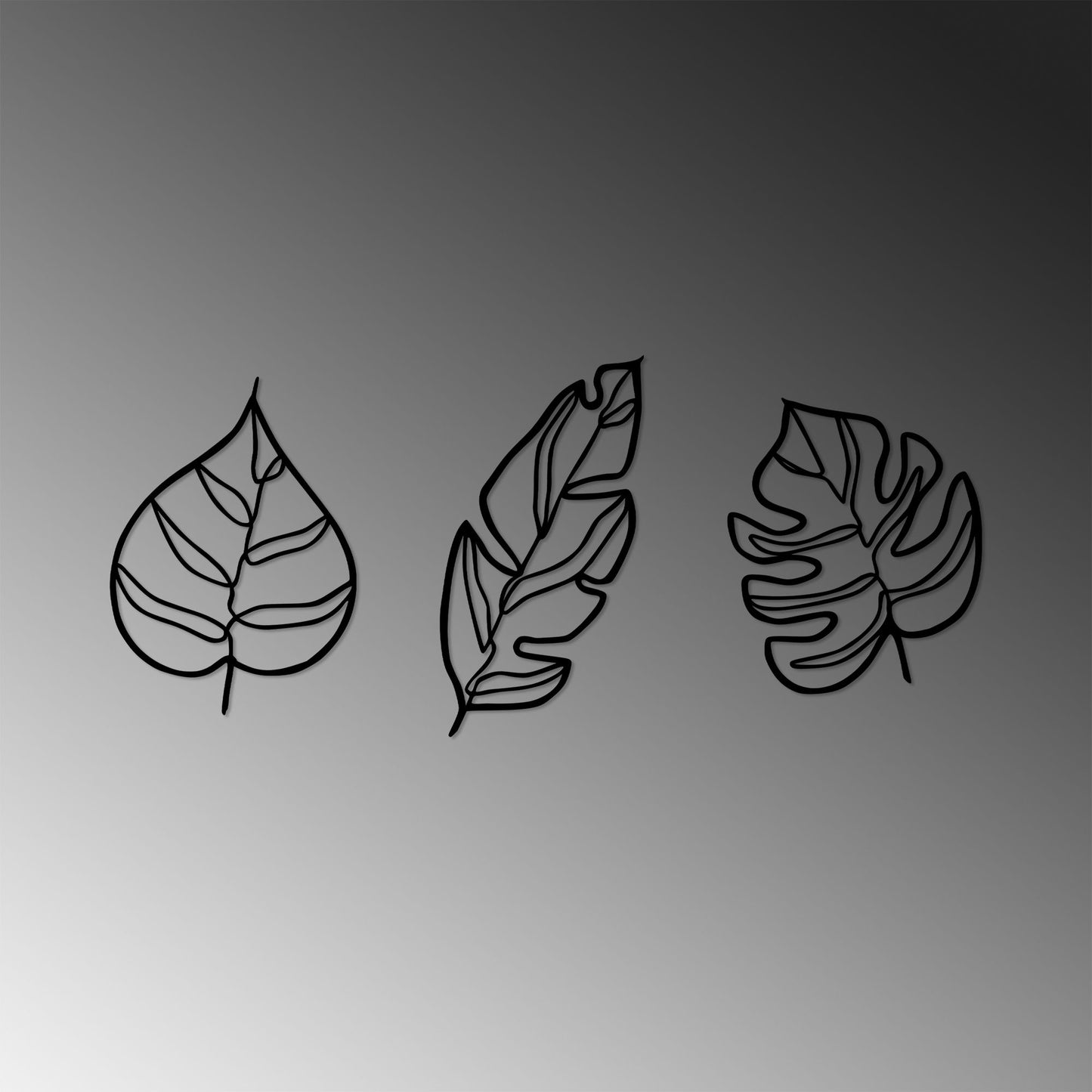 Metalna zidna dekoracija, Leaves - 485
