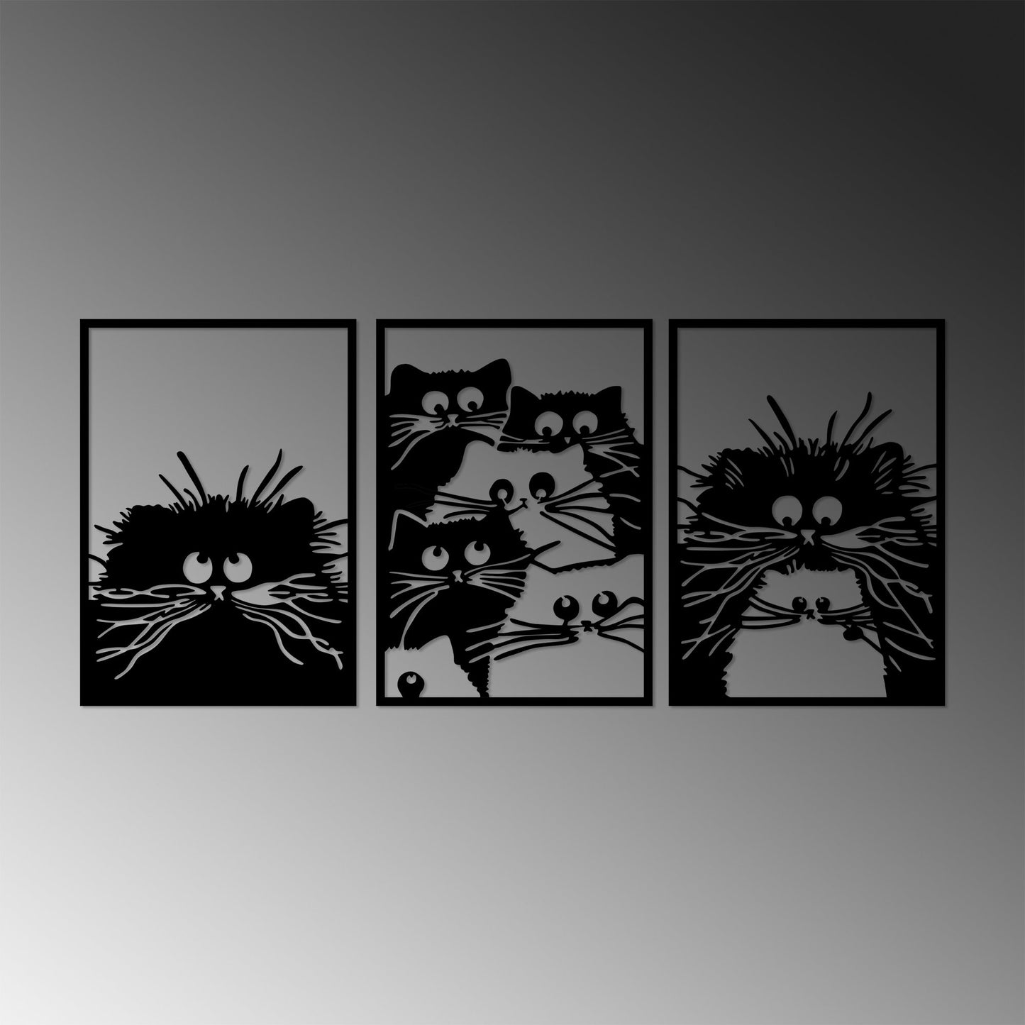 Metalna zidna dekoracija, Cats