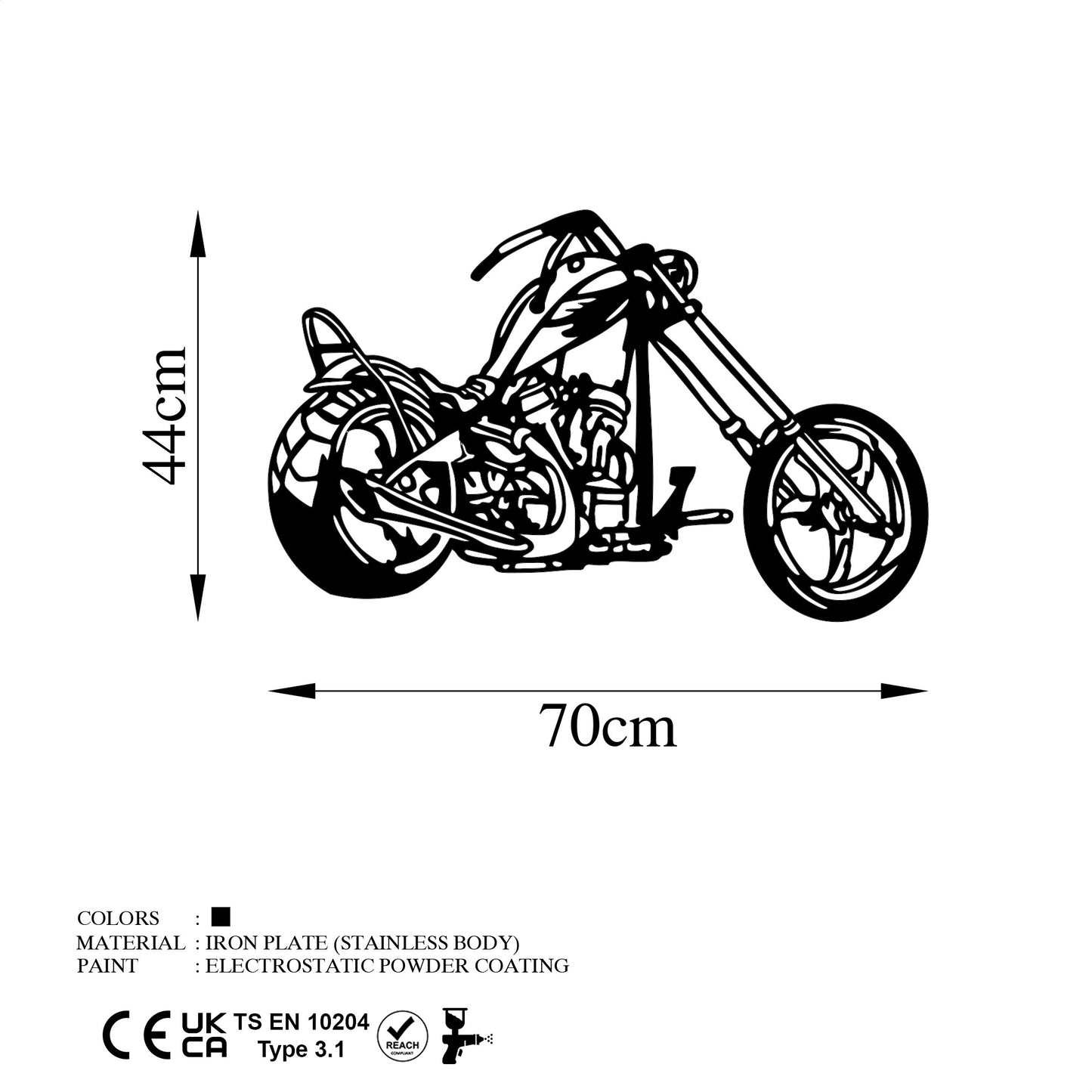 Metalna zidna dekoracija, Motorcycle