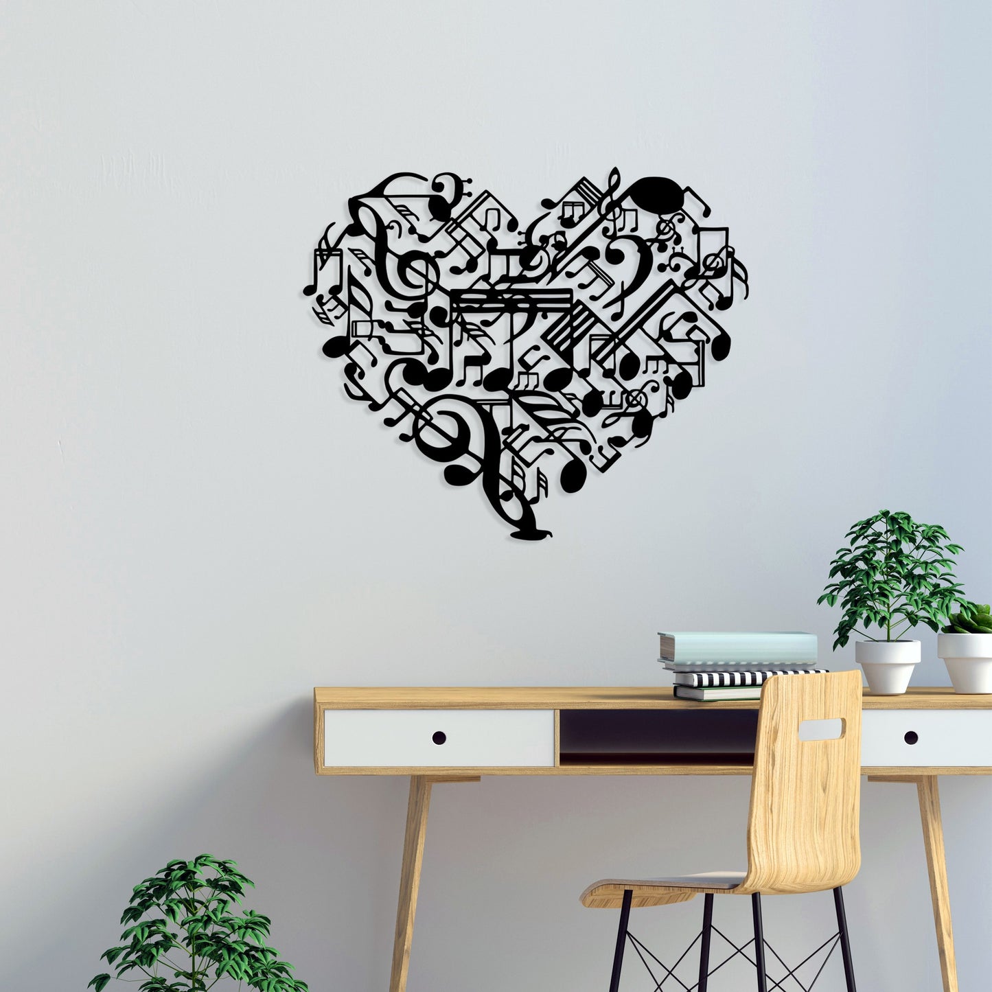 Metalna zidna dekoracija, Musical Heart