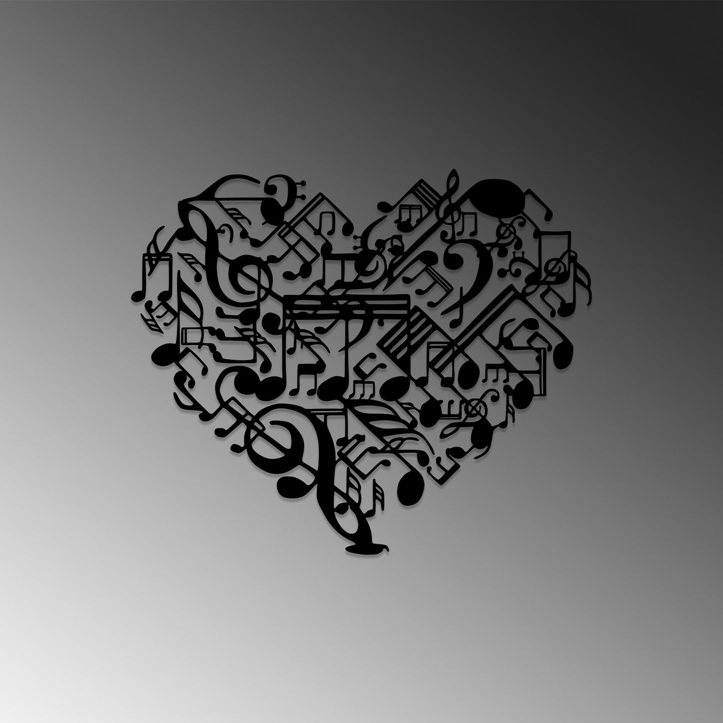 Metalna zidna dekoracija, Musical Heart