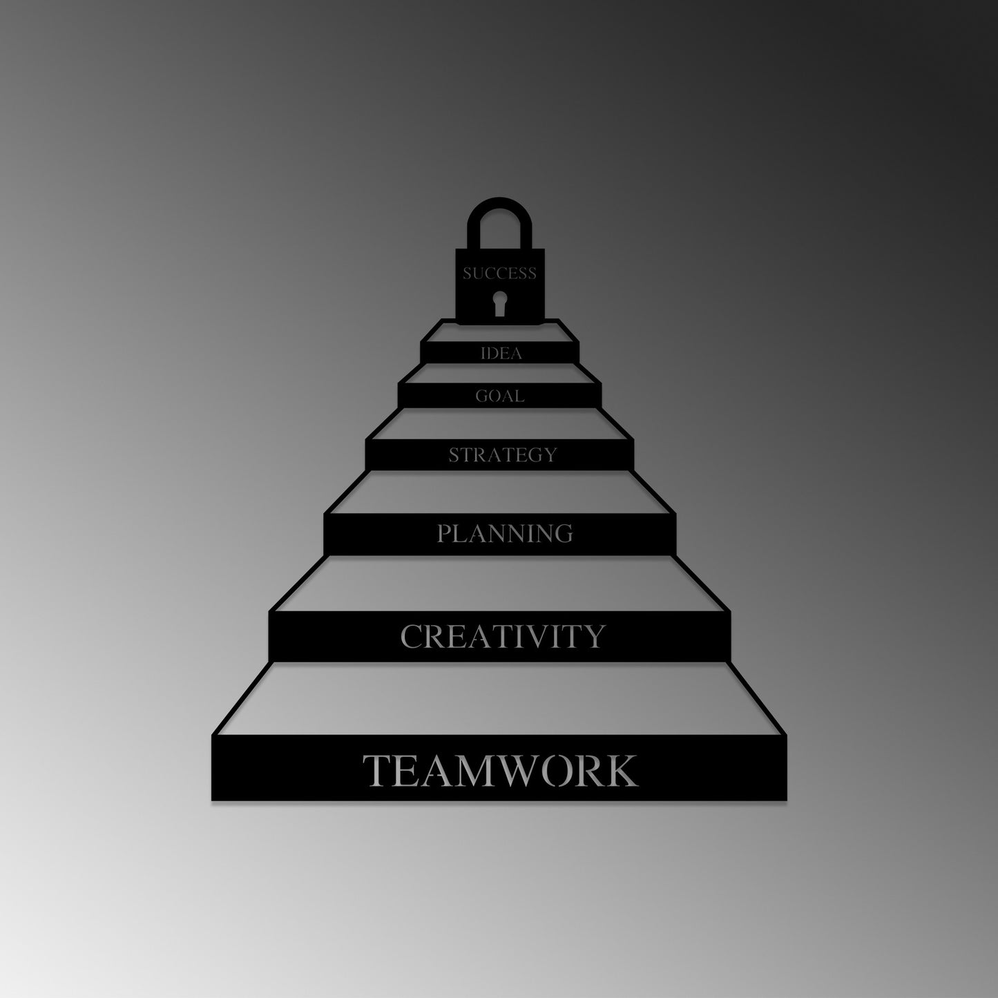Metalna zidna dekoracija, Success Steps