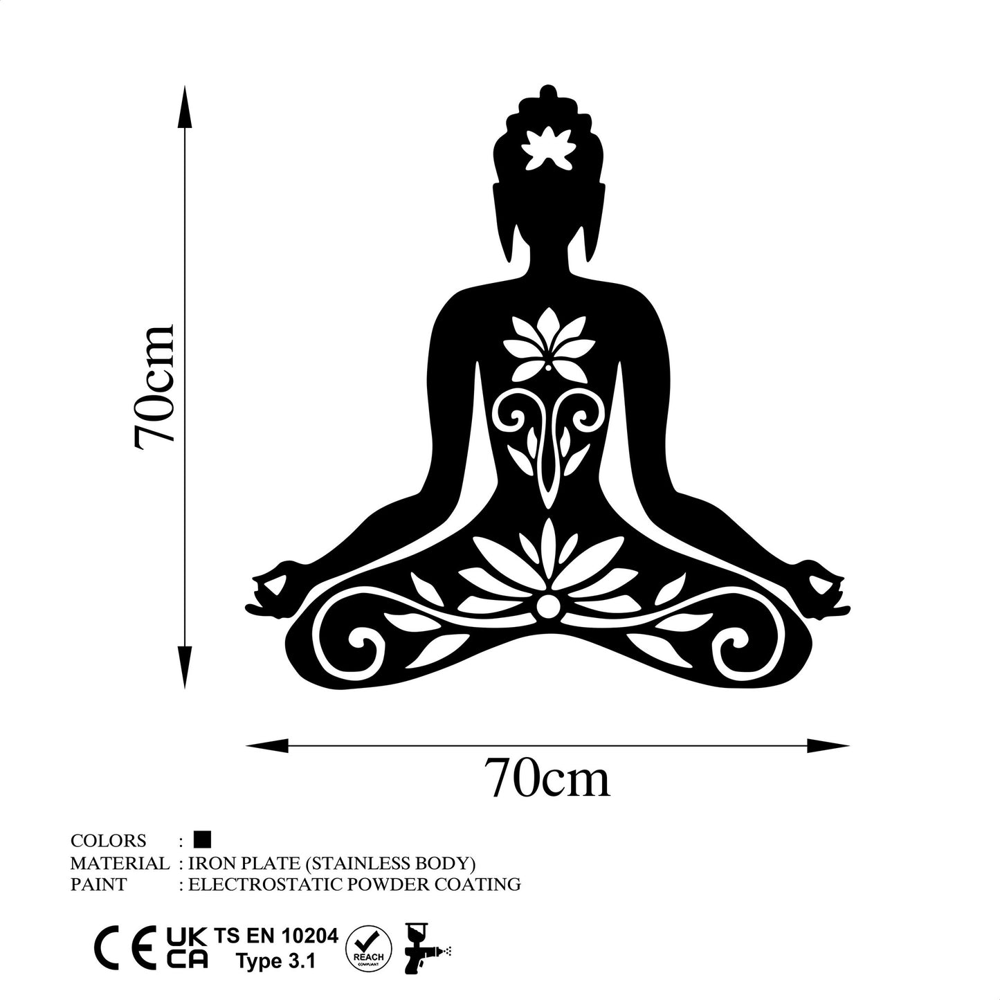 Metalna zidna dekoracija, Yoga 5