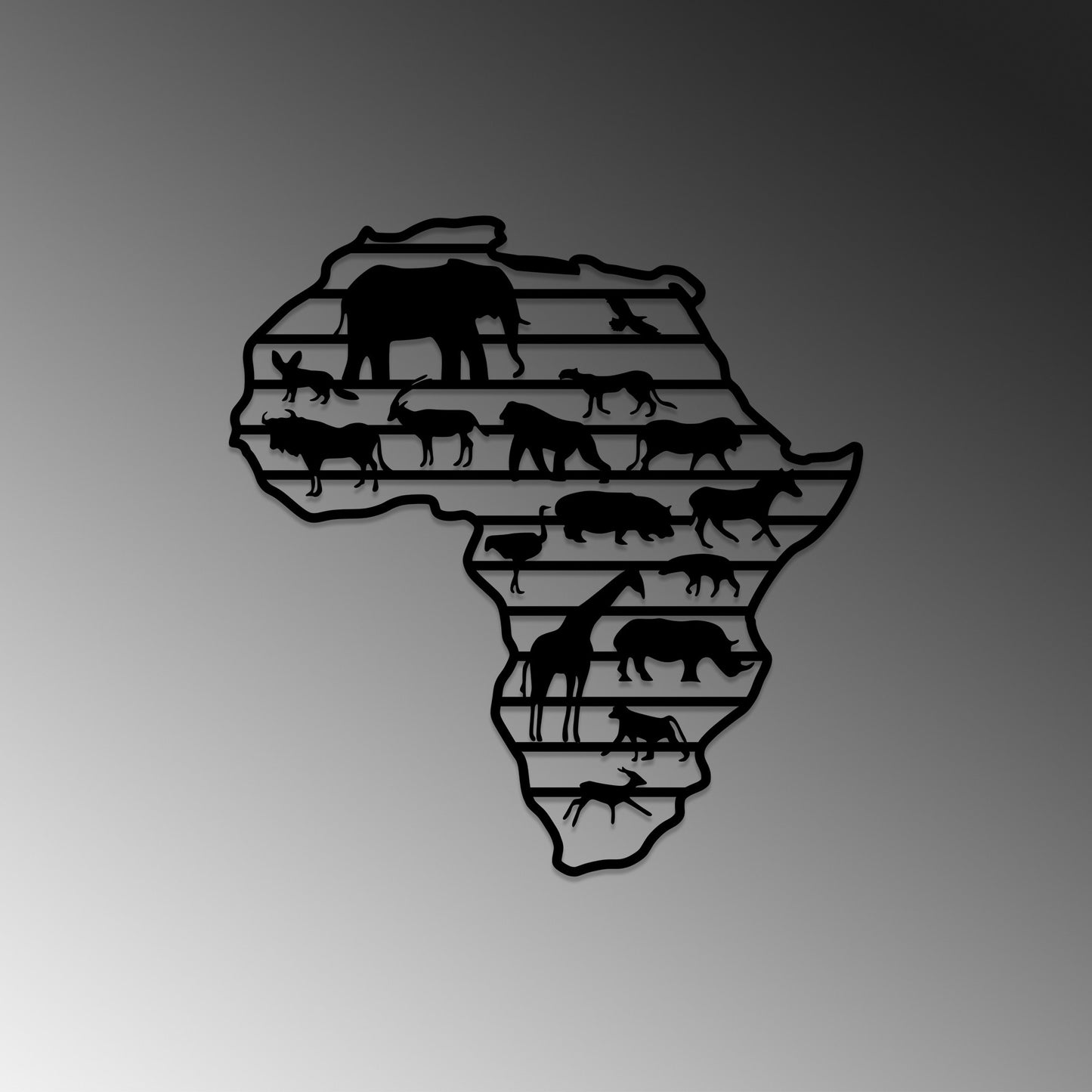 Metalna zidna dekoracija, African Animals