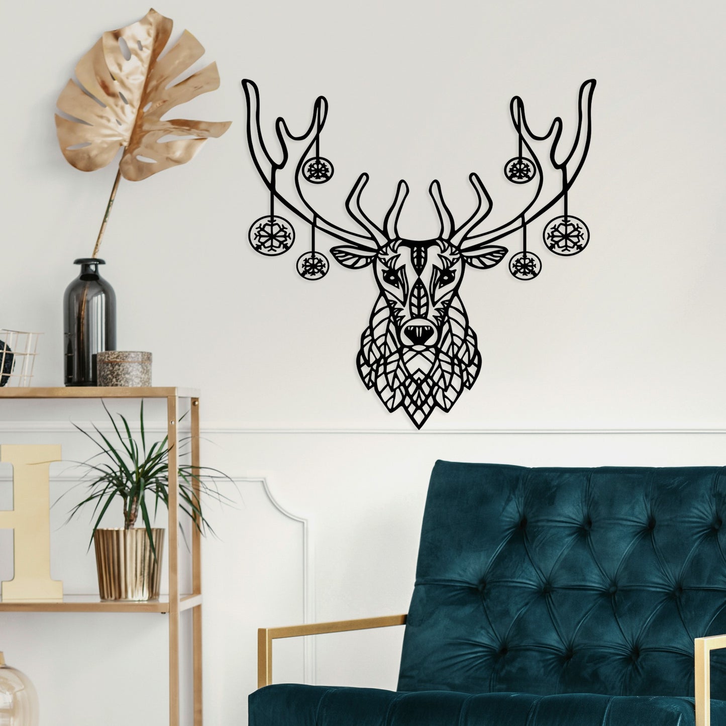 Metalna zidna dekoracija, Christmas Deer