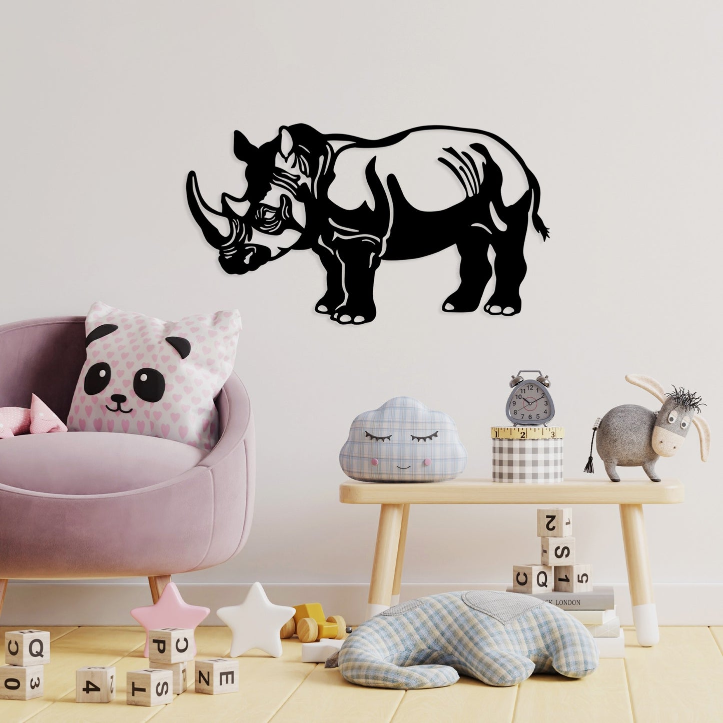 Metalna zidna dekoracija, Rhino