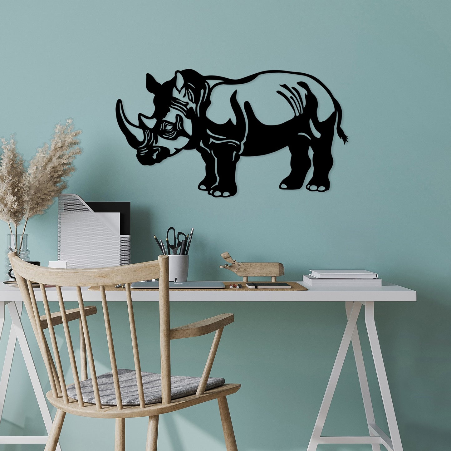 Metalna zidna dekoracija, Rhino