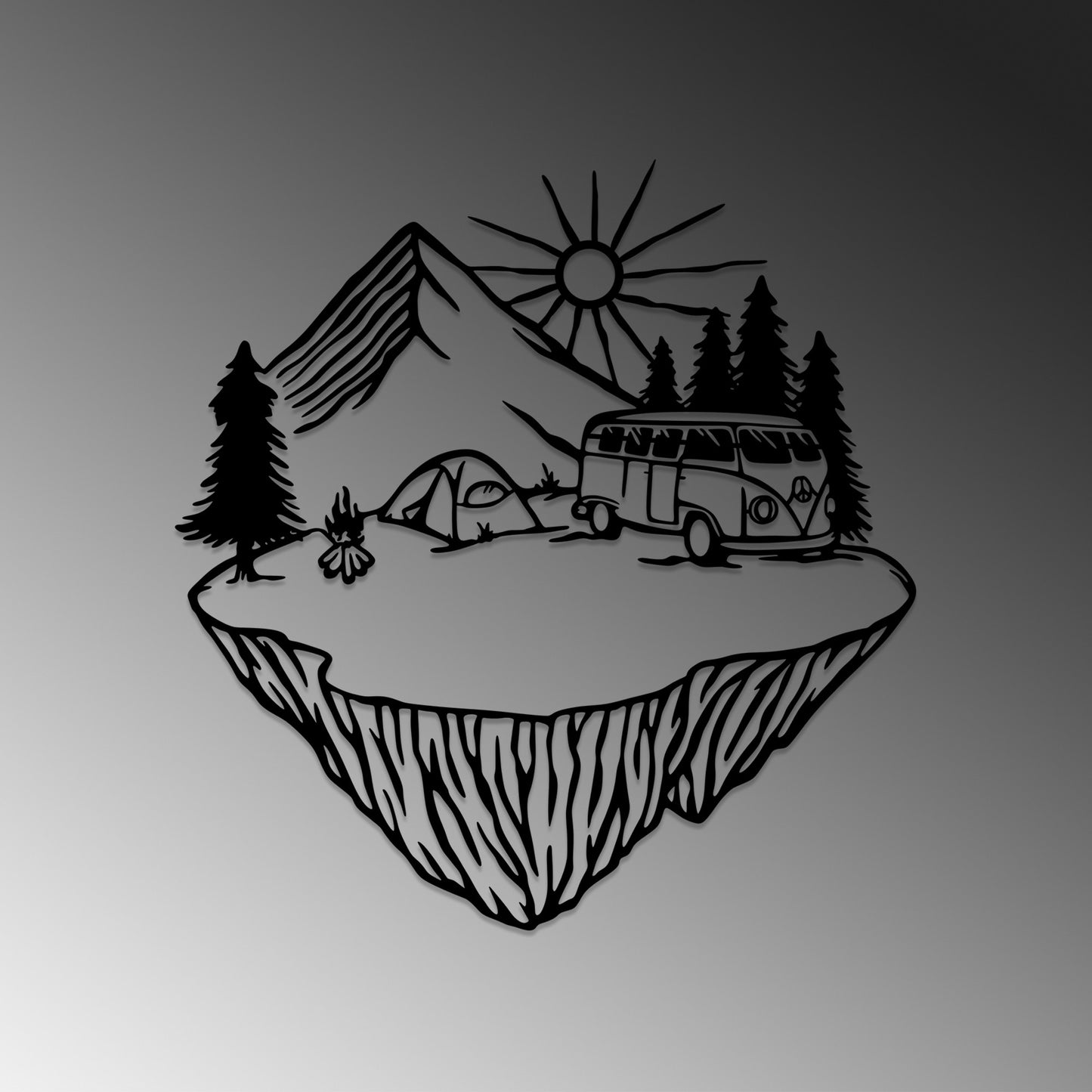 Metalna zidna dekoracija, Landscape Camp