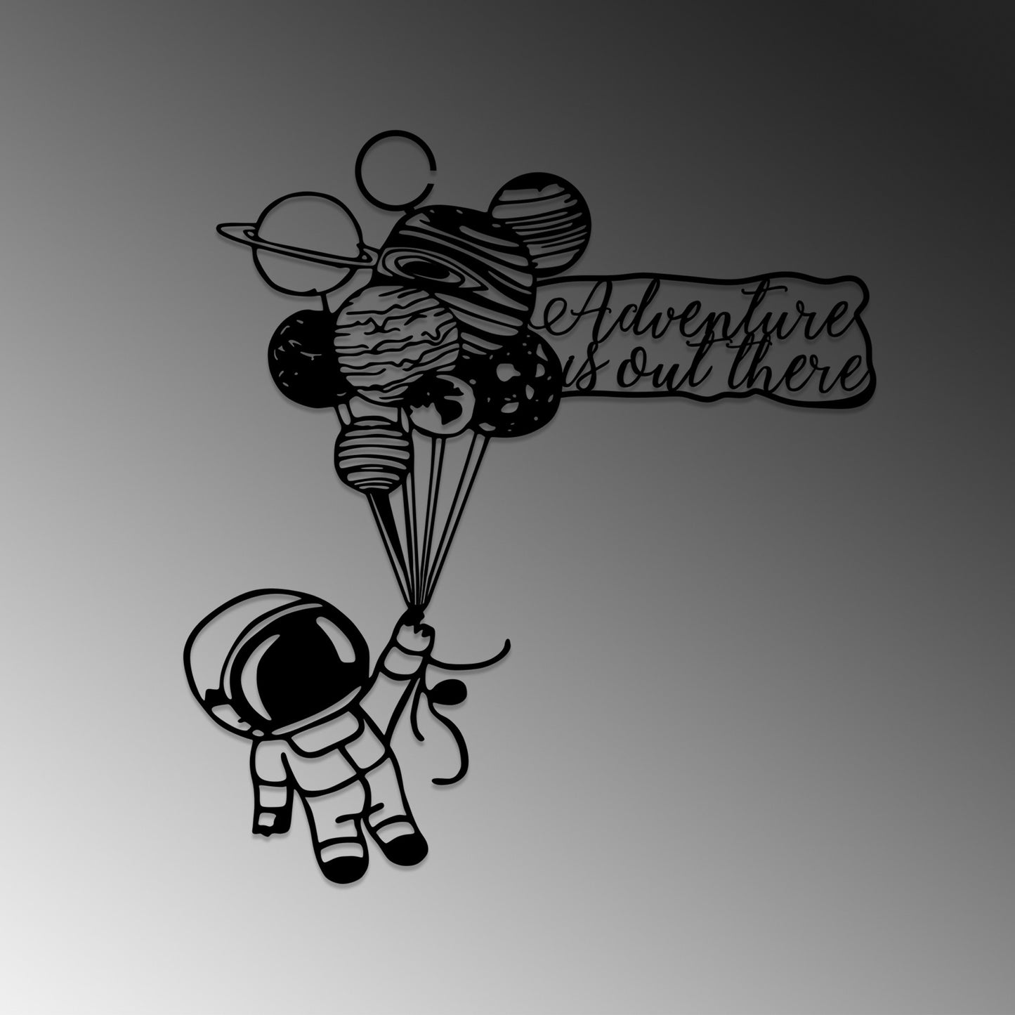 Metalna zidna dekoracija, Astronaut 4