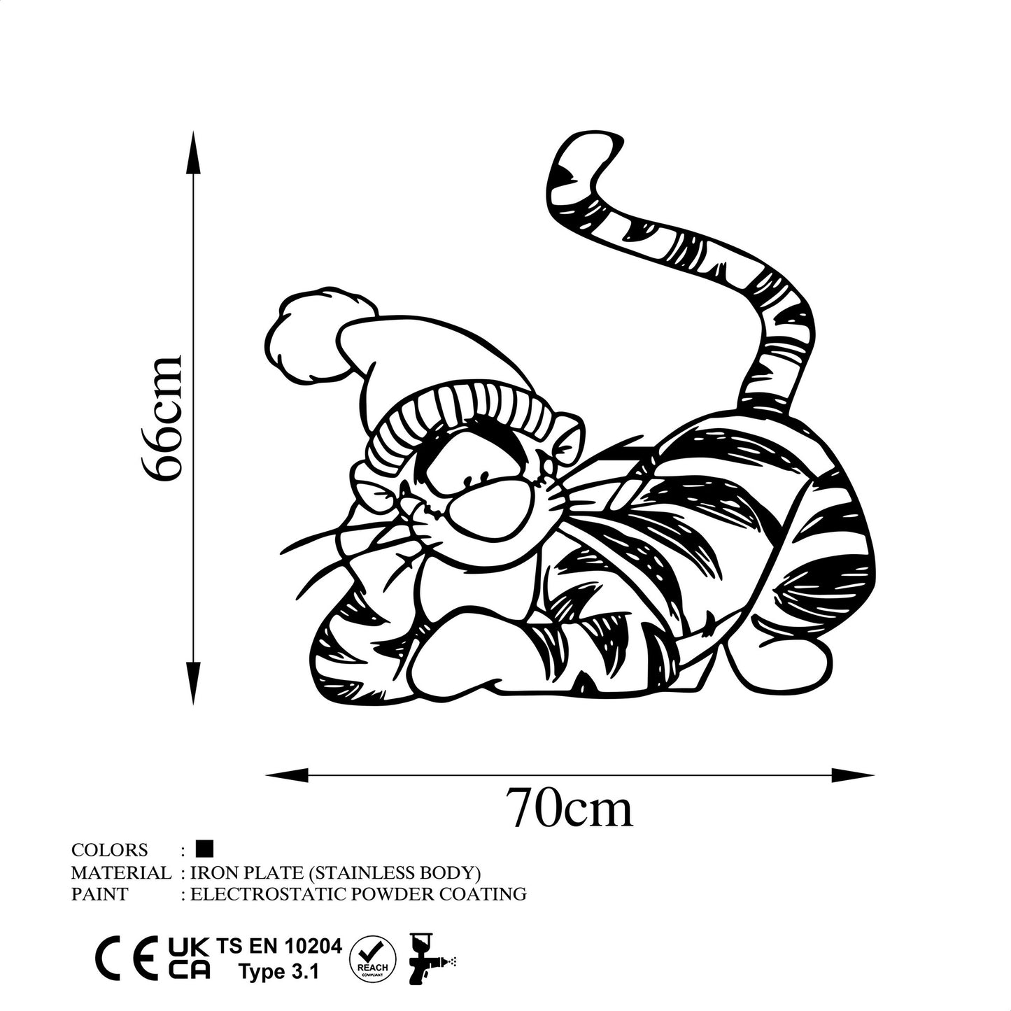 Metalna zidna dekoracija, Tigger