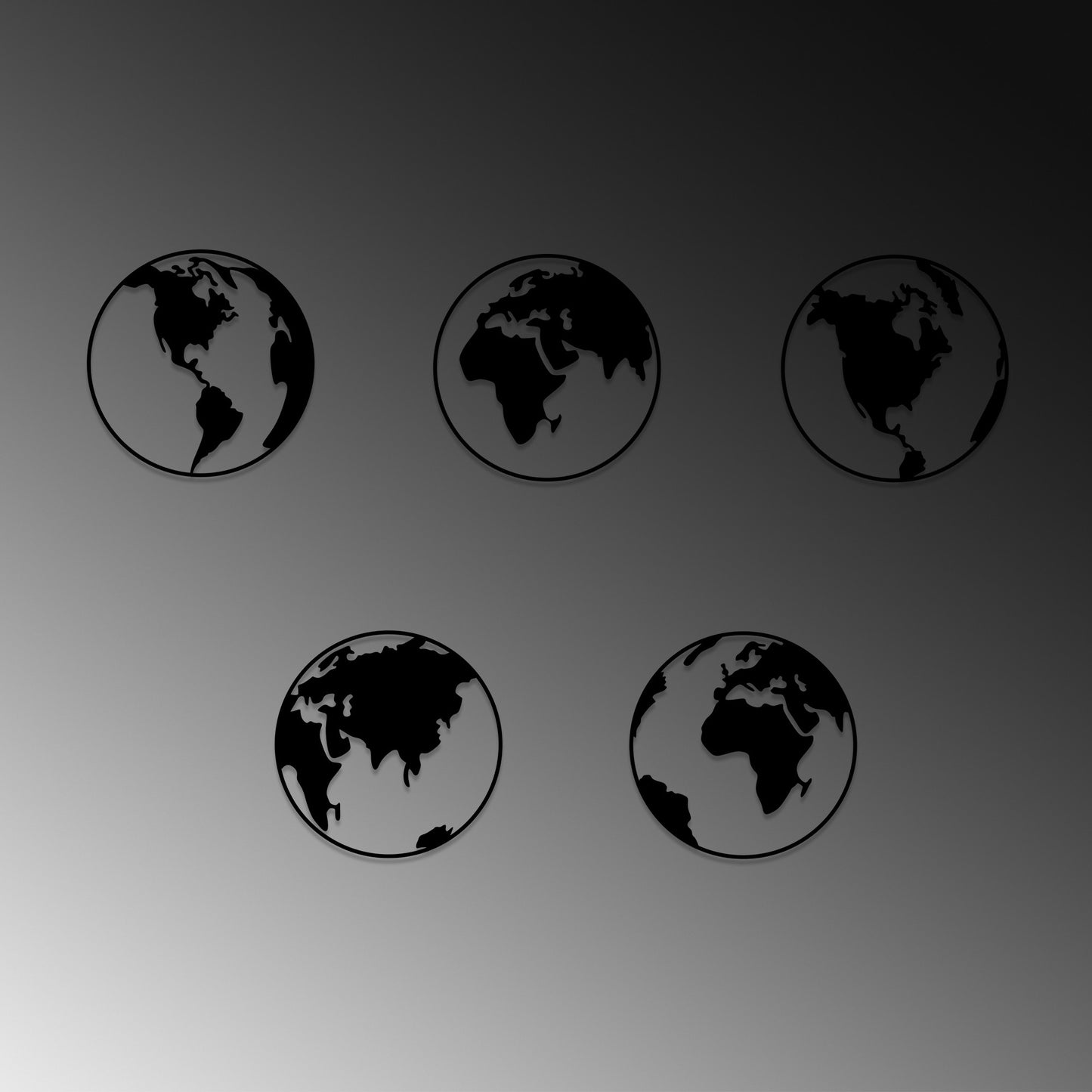 Metalna zidna dekoracija, World Map 2