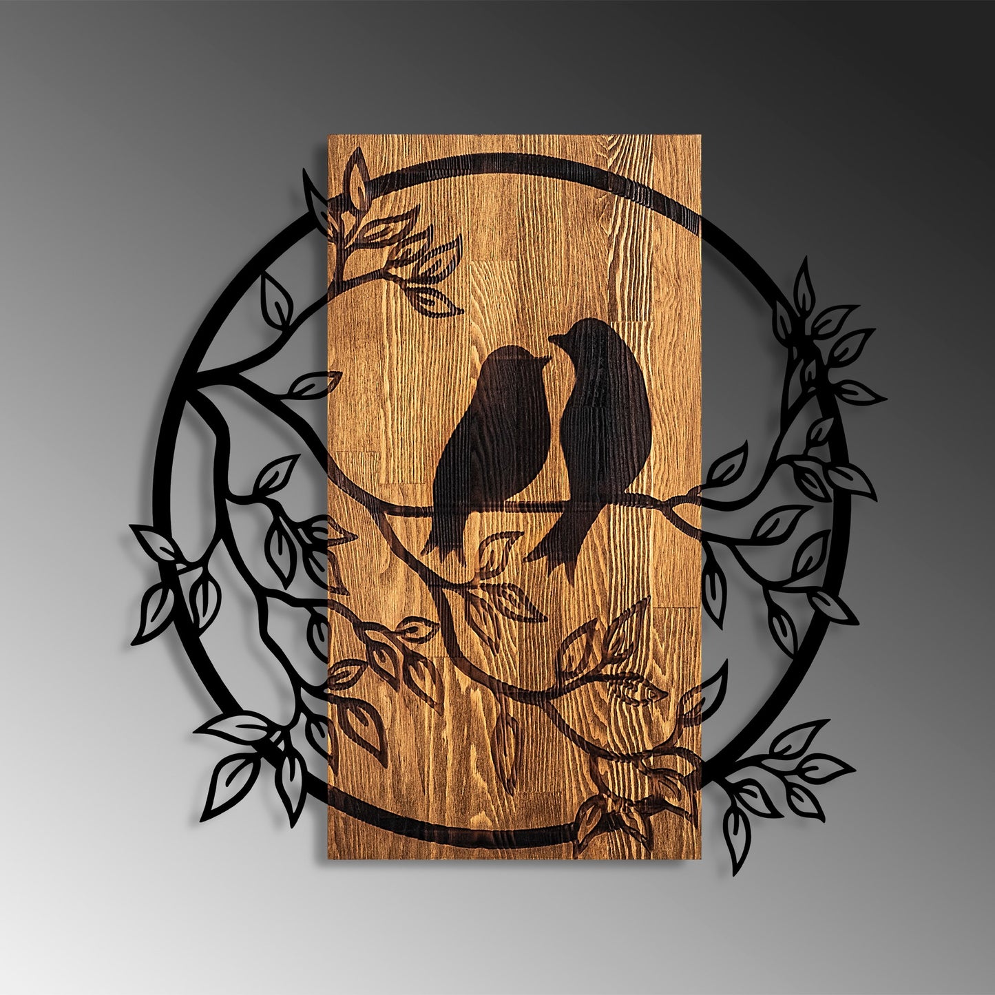 Drvena zidna dekoracija, Couple Birds