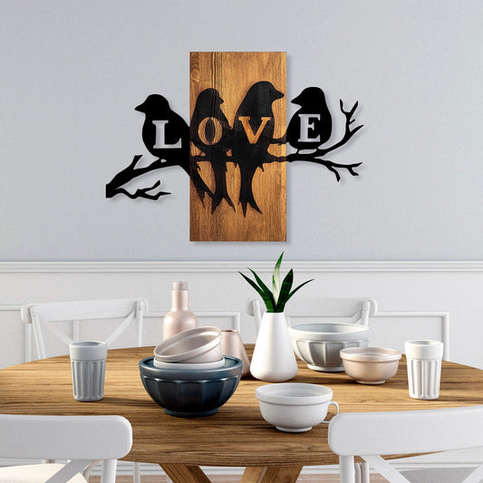 Drvena zidna dekoracija, Love Birds