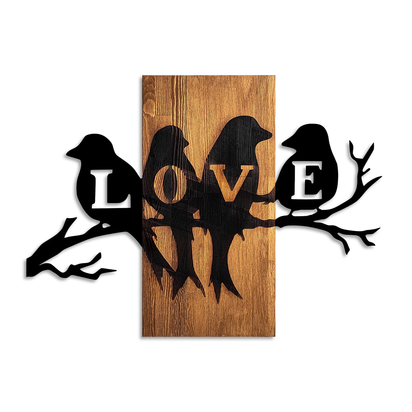 Drvena zidna dekoracija, Love Birds