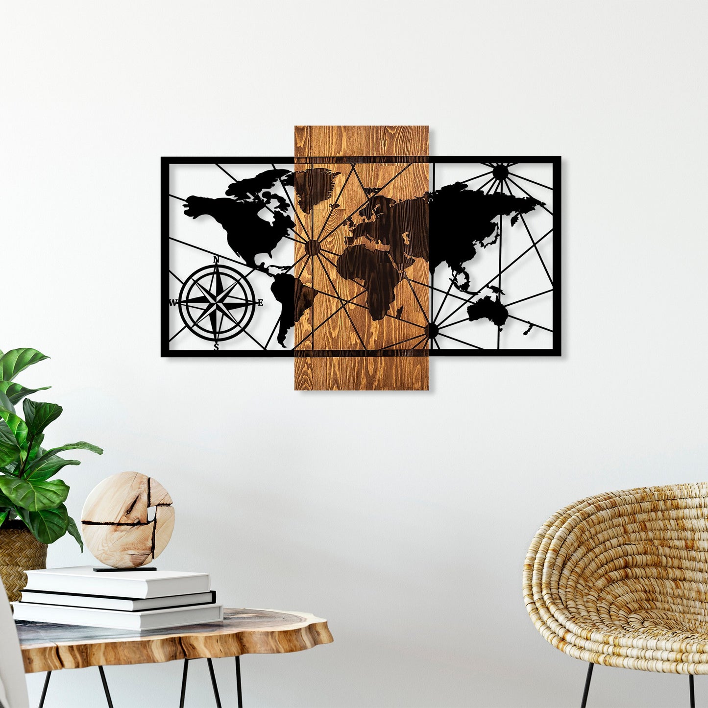 Drvena zidna dekoracija, World Map 3-M