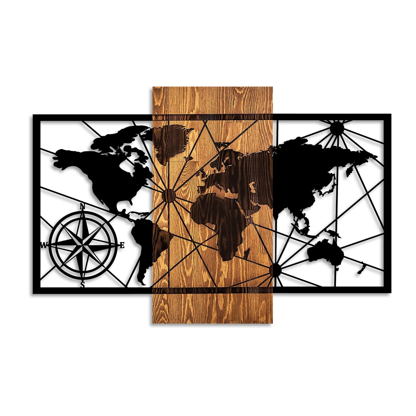 Drvena zidna dekoracija, World Map 3-M