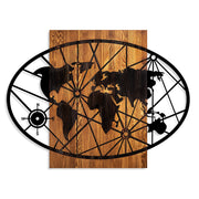 Drvena zidna dekoracija, World Map 4-L