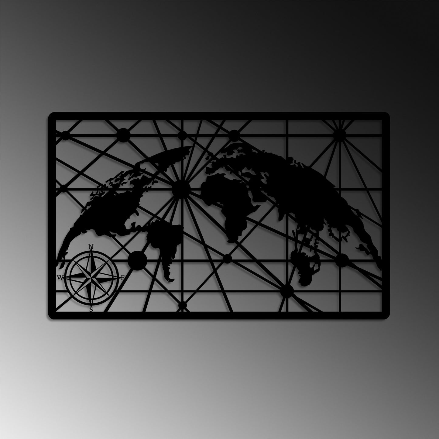 Metalna zidna dekoracija, World Map 8-S