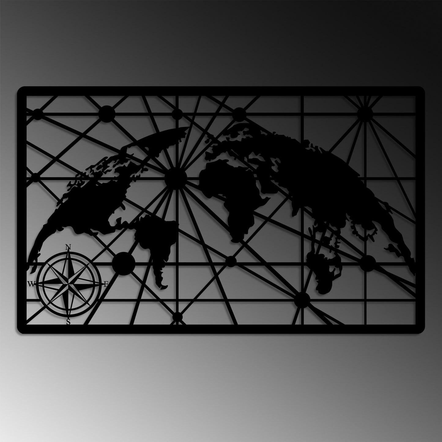 Metalna zidna dekoracija, World Map 8-L