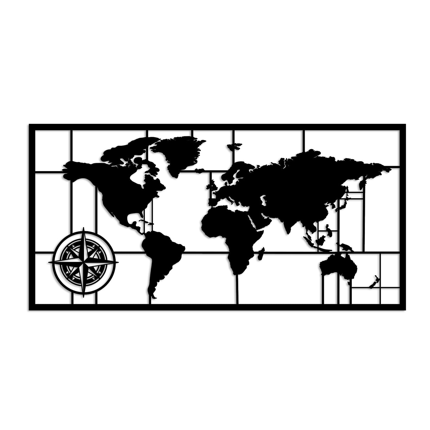 Metalna zidna dekoracija, World Map 9-L