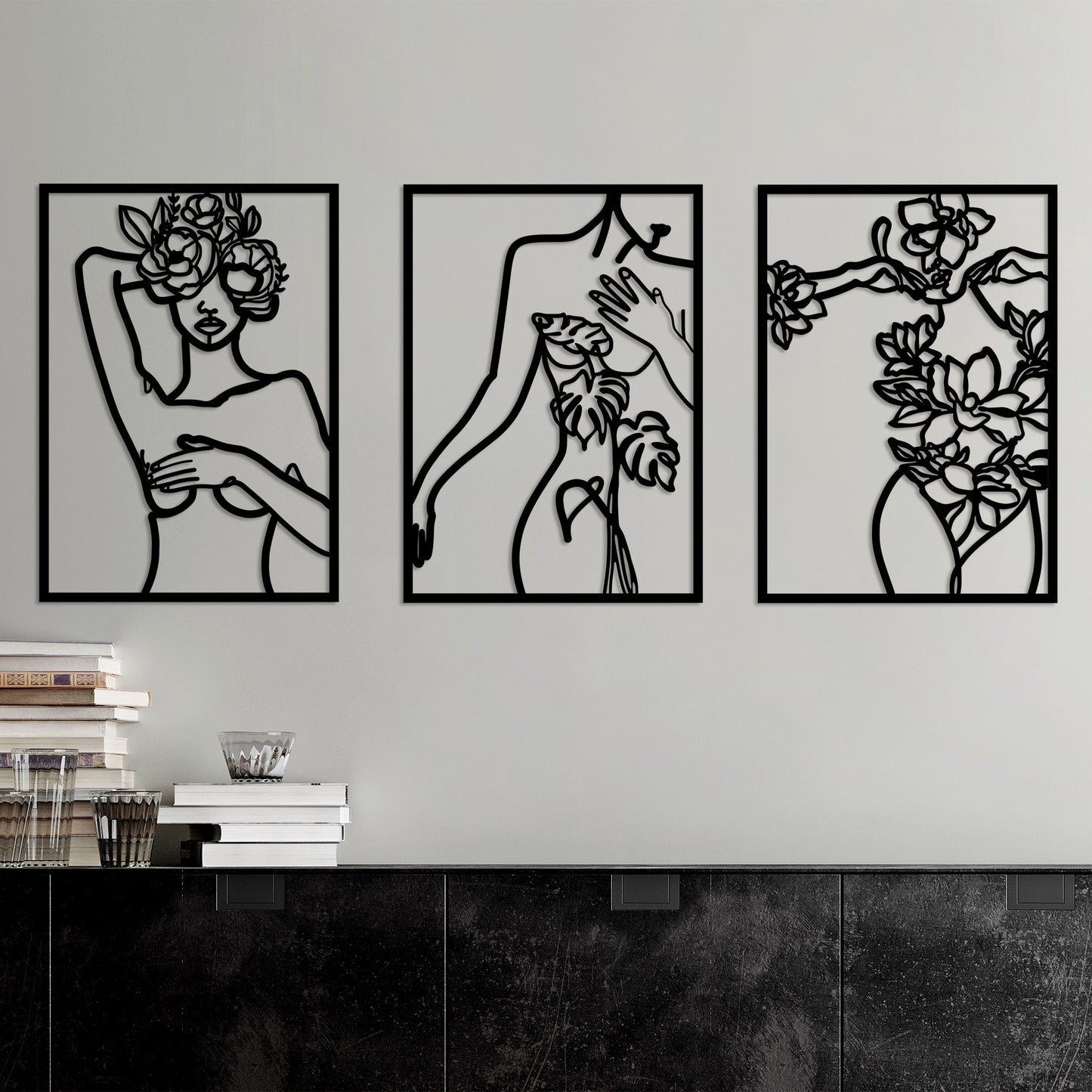 Metalna zidna dekoracija, Metal Nude Women