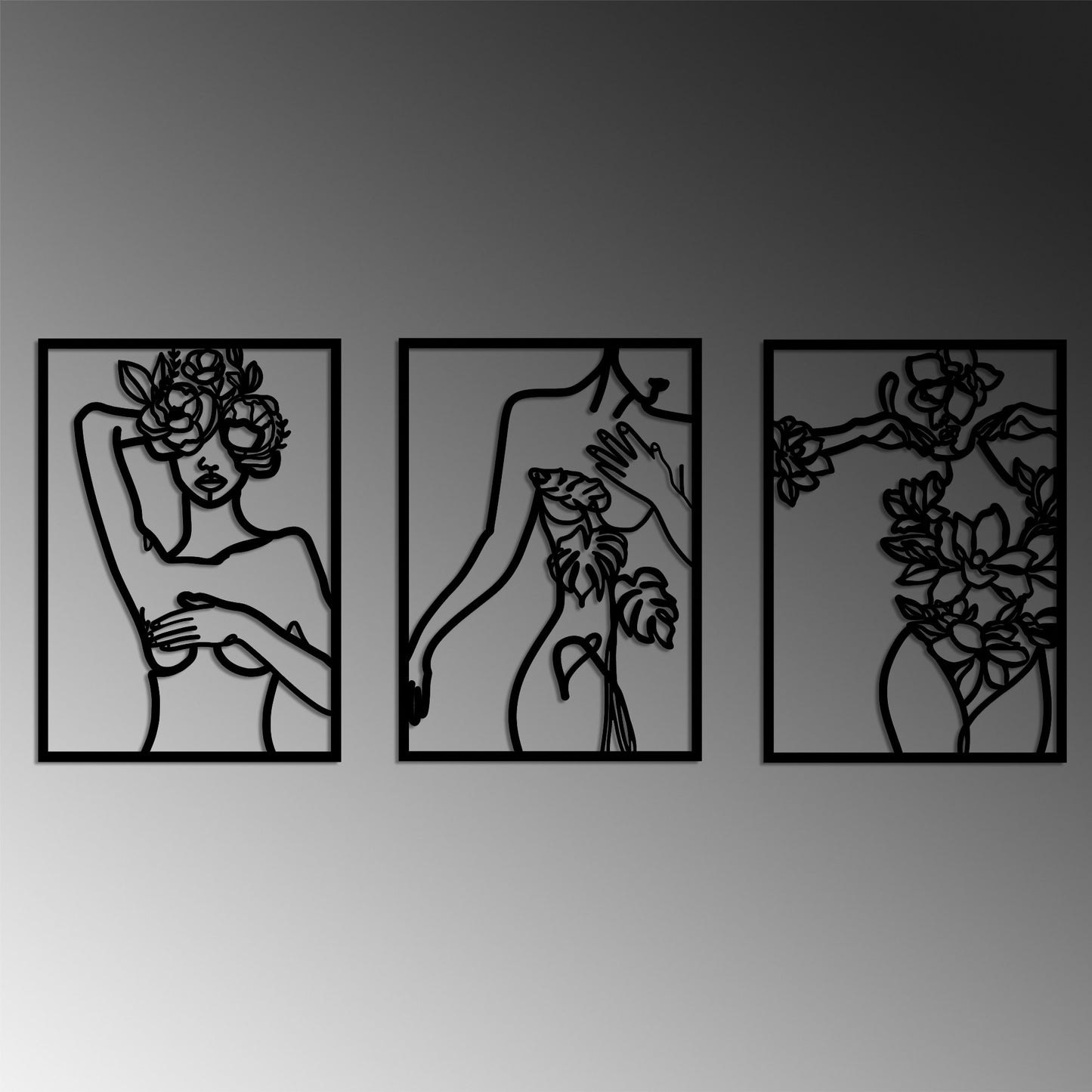 Metalna zidna dekoracija, Metal Nude Women