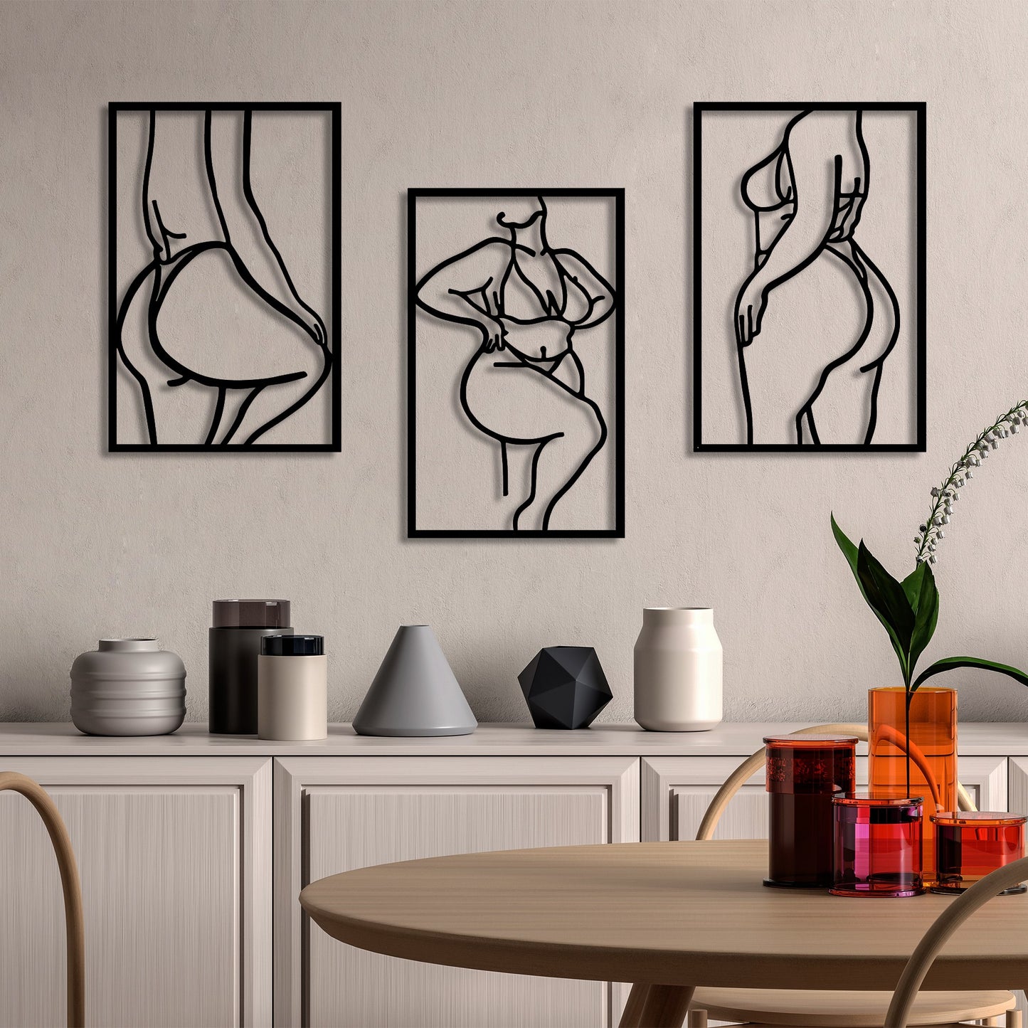Metalna zidna dekoracija, Body Positive Line